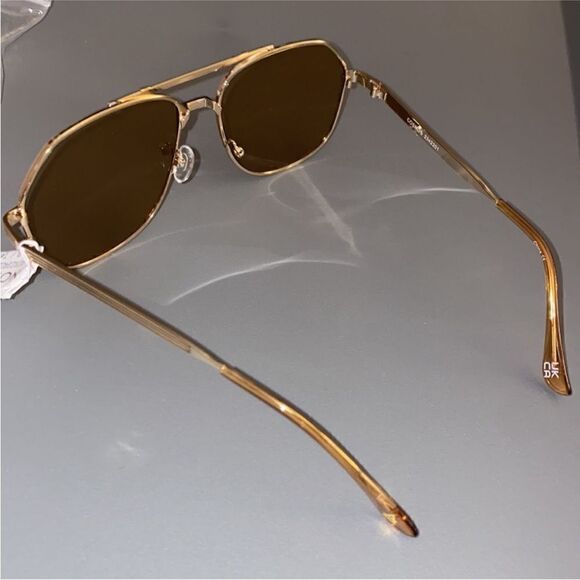 Aire NWT Cosmos - Bright Gold Tan Tint Aviator Sunglasses - Picture 9 of 9